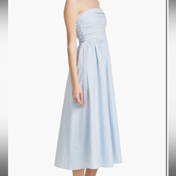 WAYF Pleat Strapless Stretch Cotton Sundress SIZE MEDIUM - Picture 1 of 5